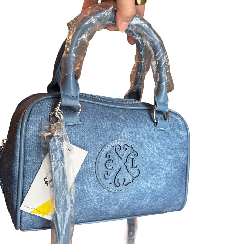 CXL by Christian Lacroix Blue Structured Satchel
